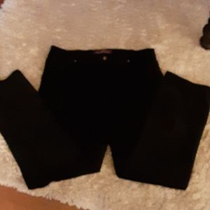 Gloria Vanderbilt black stretch thin wale corduroy jeans embellished sz 16 EUC …